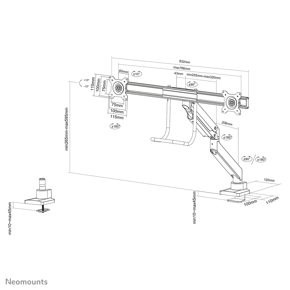 Neomounts monitorarm